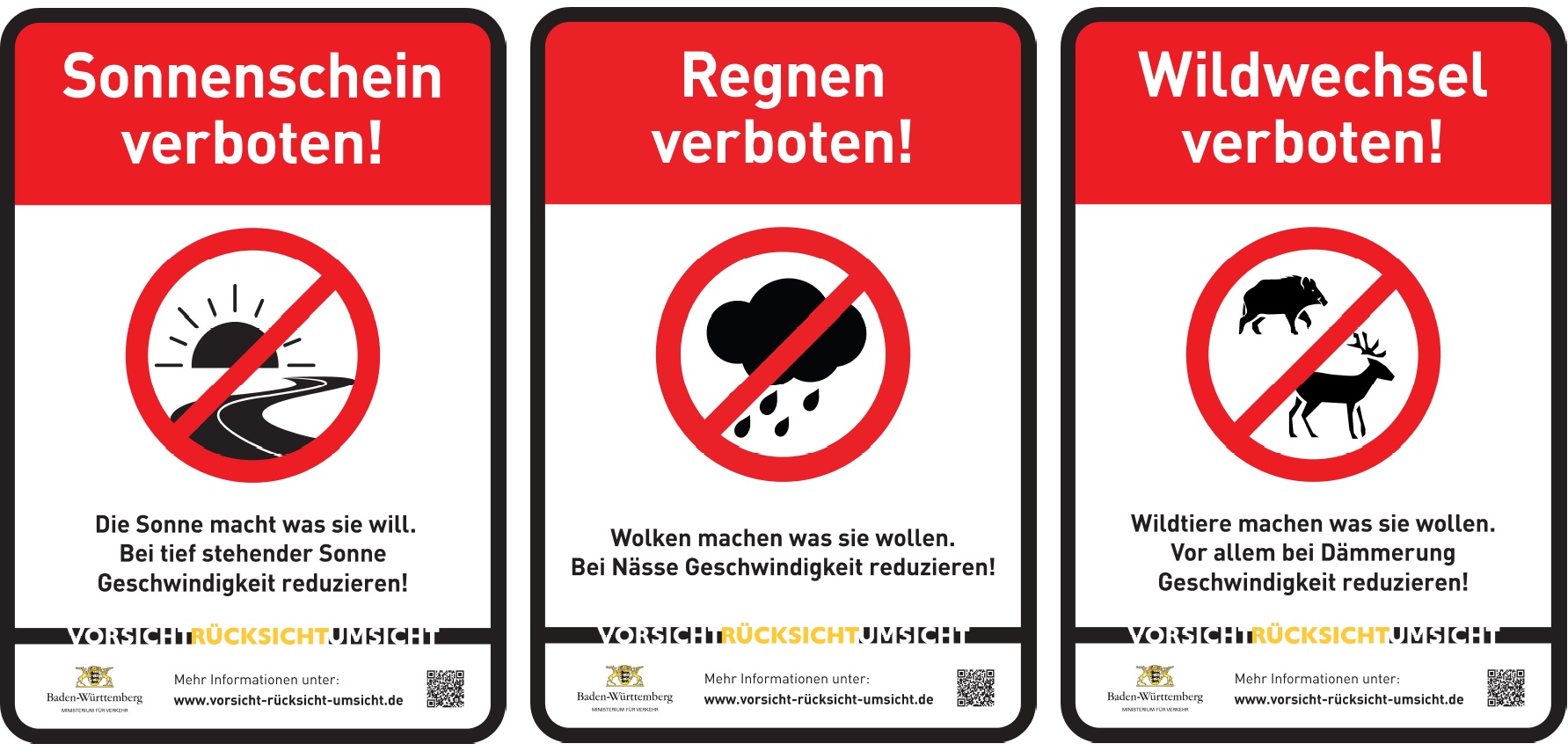 Landesweite Schilder-Aktion der Verkehrssicherheitskampagne „Vorsicht. Rücksicht. Umsicht“ gestartet